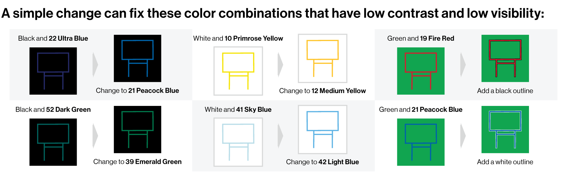 Low Contrast Color Solutions