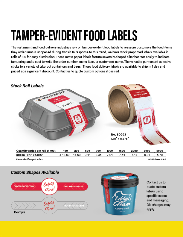 thumbnail image 2 of 5 Star Review Food Delivery Labels - 100 Tamper-Evident Seals 1.5x2.5 Inches For Restaurants & Drivers 2 of 11